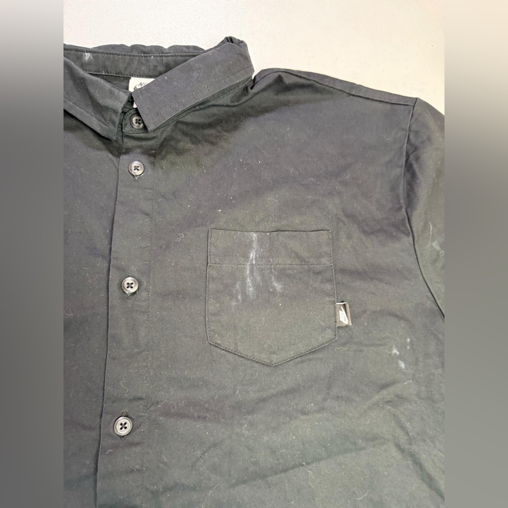 Nike Club Oxford Short-Sleeve Button-Up Shirt Black Men’s Sz XL - Picture 4 of 9